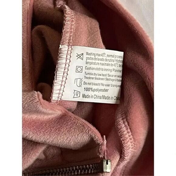 S2 Velour Blush Pink Full Zip Hoodie Size‎ Medium - Picture 5 of 6
